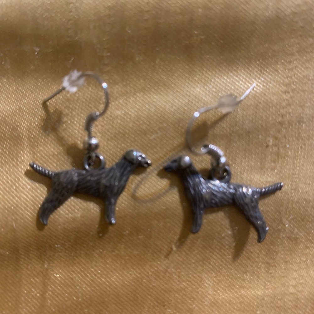 Silver Dog Earrings